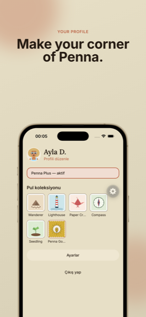 Penna profile screen
